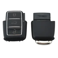 VW Jetta Beetle - 3 boutons - lame découpée - boîtier de clé de voiture distant - coque